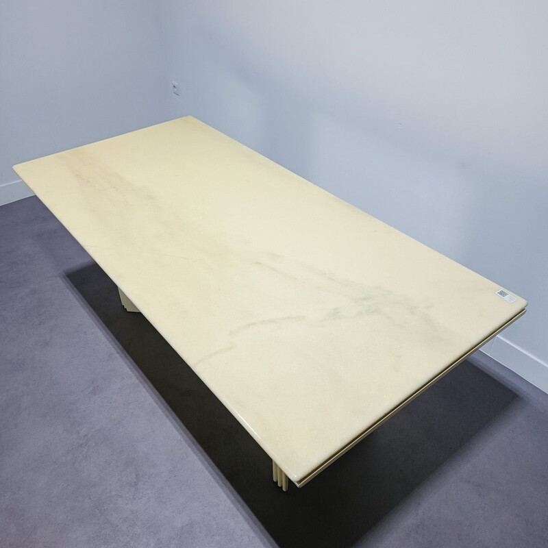 Hollywood Regency vintage marble top dining table, Belgium 1980s