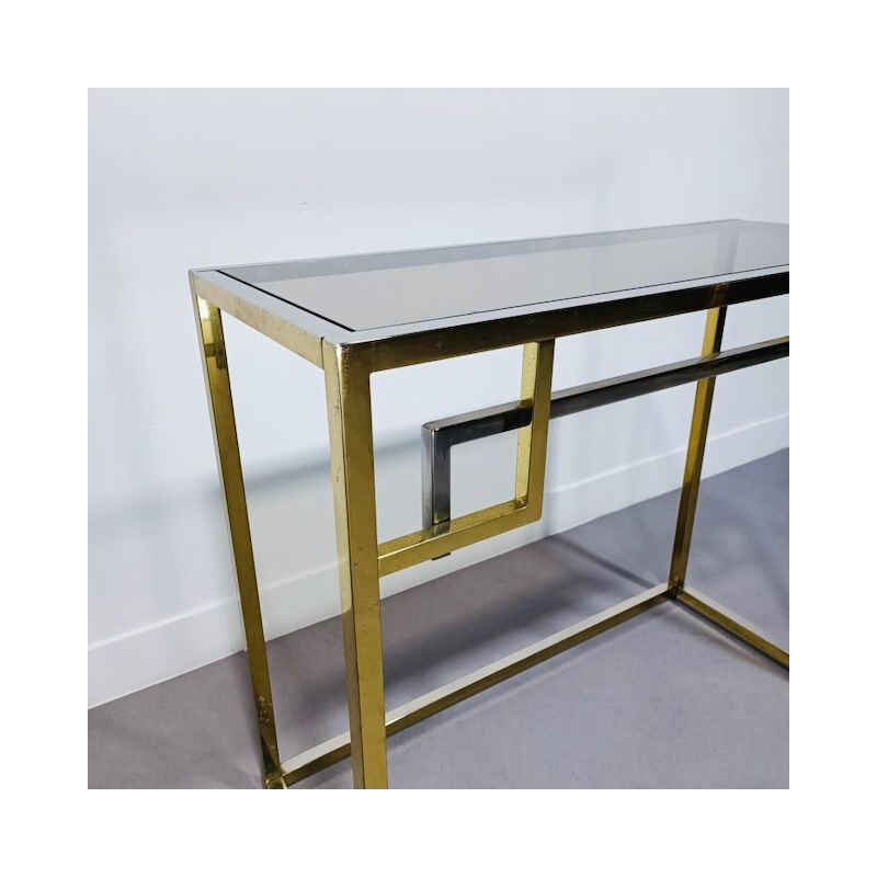 Belgo vintage chrom and smoked glass console