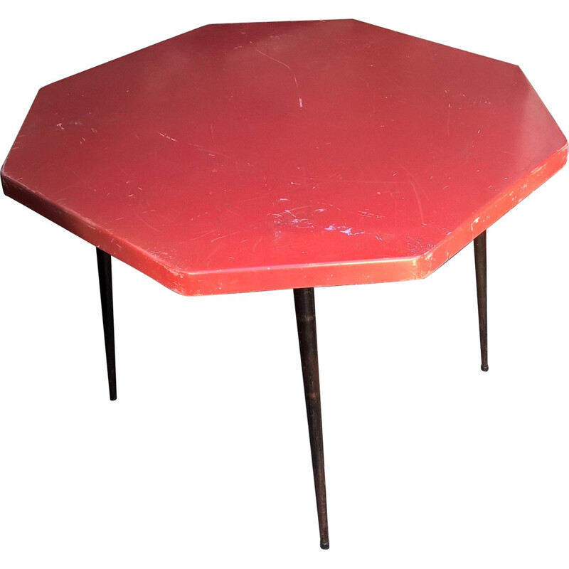 Hexagonal bistrot table - 1960s