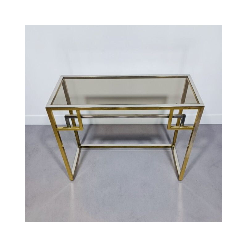 Belgo vintage chrom and smoked glass console