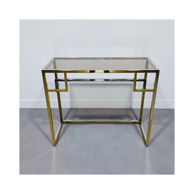 Belgo vintage chrom and smoked glass console