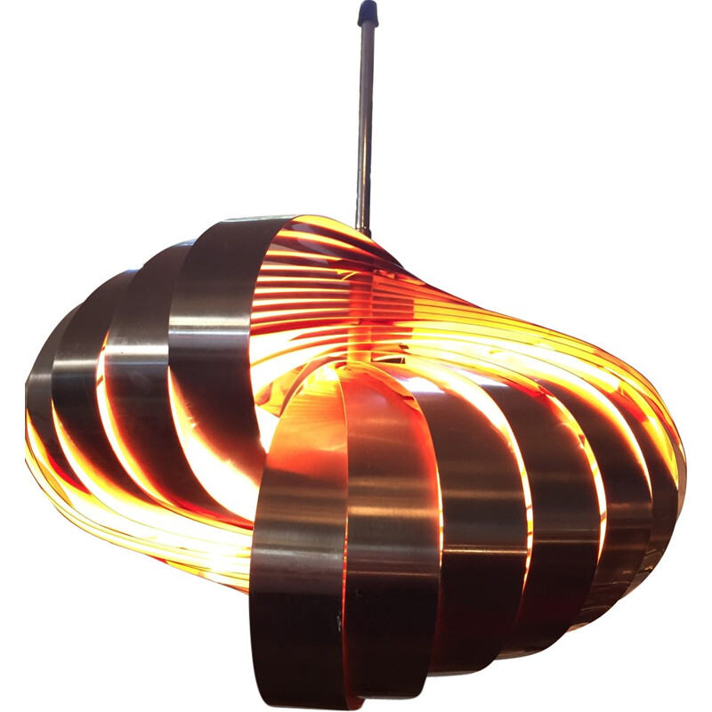 Lyfa brushed aliminum pendant light, Henri MATHIEU - 1970