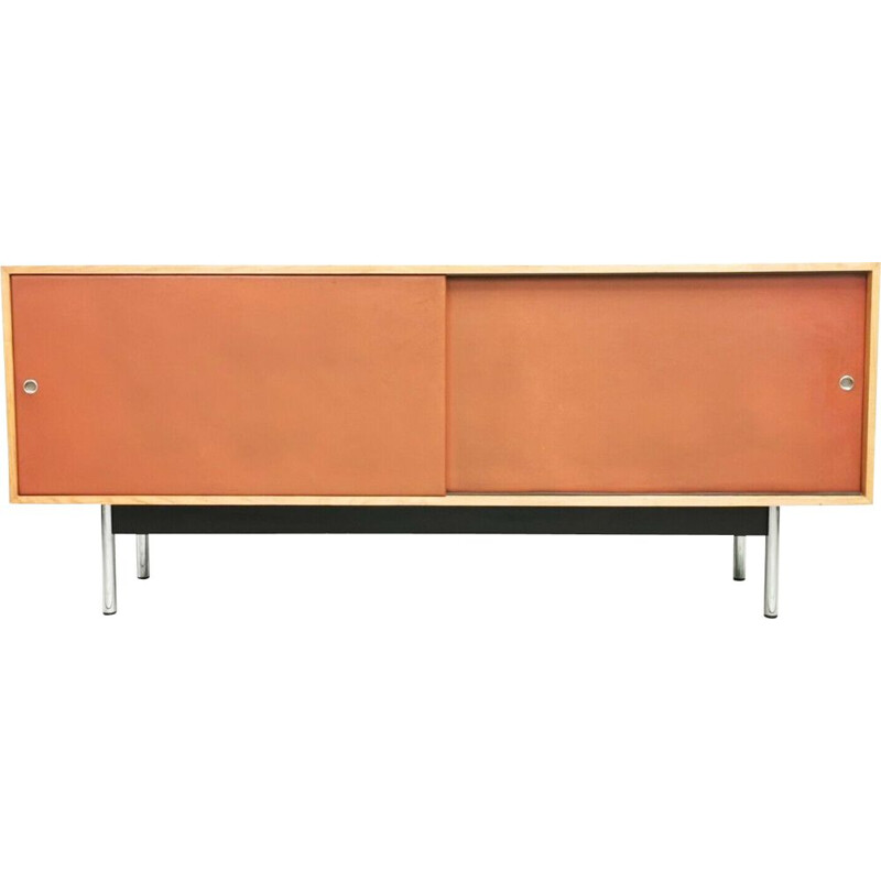 Vintage oak and leather sideboard by Robin Day for Hille, 1948