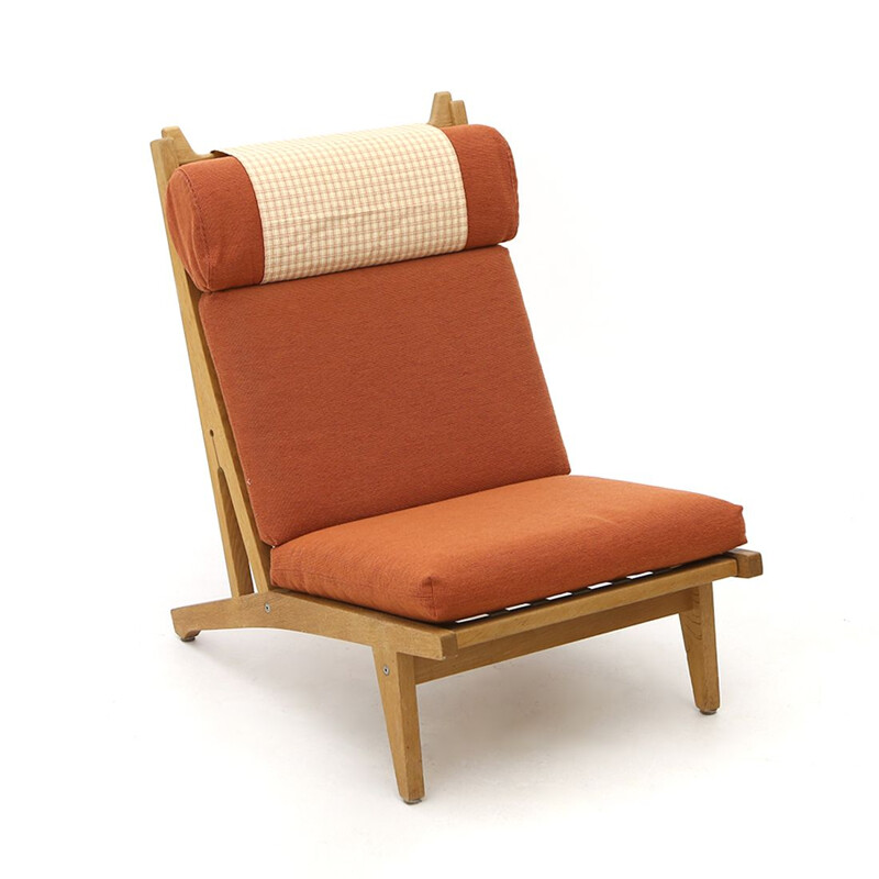 Vintage "Ge-375" oakwood armchair by Hans J. Wegner for Getama, 1960s