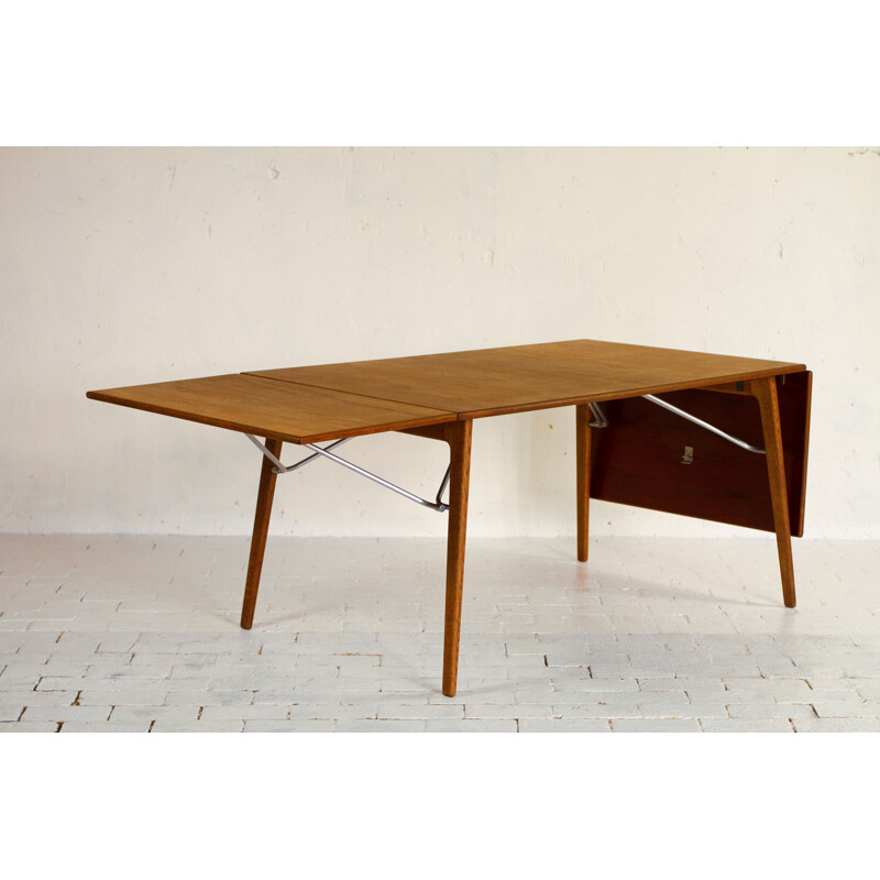 Vintage teak and oakwood dining table by Borge Mogensen, Denmark 1953
