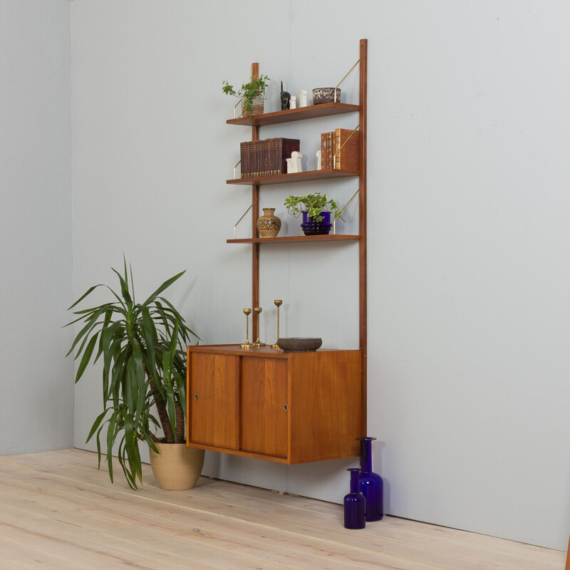 Danish mid century teak one bay wall unit by Preben Sorensen, 1960s