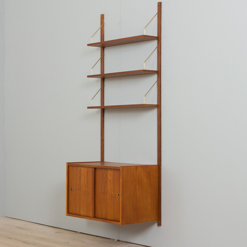 Danish mid century teak one bay wall unit by Preben Sorensen, 1960s