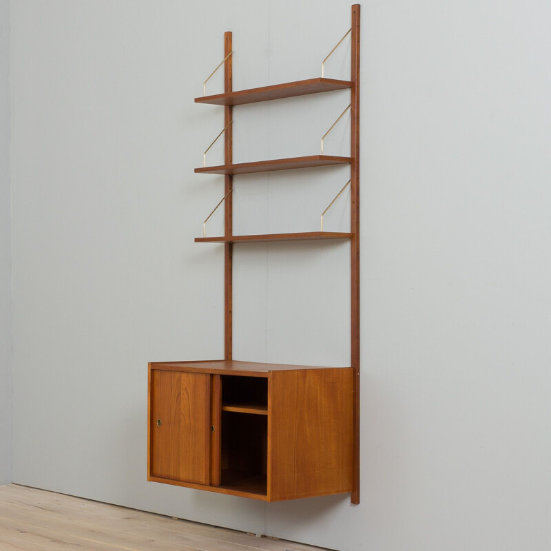 Danish mid century teak one bay wall unit by Preben Sorensen, 1960s