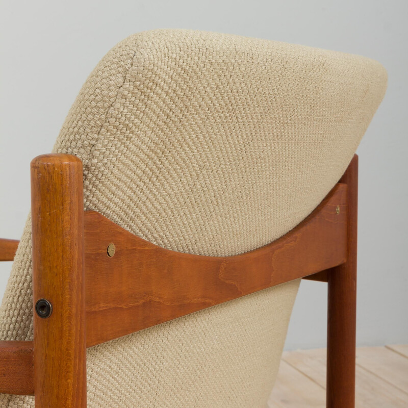 Fauteuil vintage en teck par Kai Kristiansen, Danemark 1960