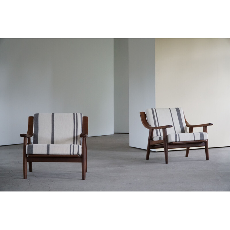 Ein Paar Vintage-Sessel mit Savate-Wolle von Hans J. Wegner für Getama