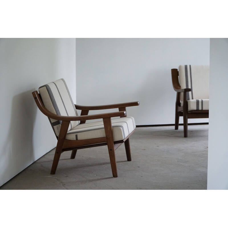 Ein Paar Vintage-Sessel mit Savate-Wolle von Hans J. Wegner für Getama