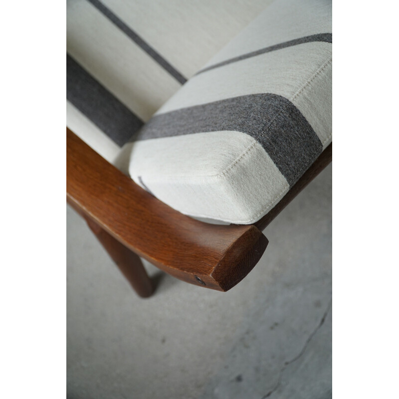 Paire de fauteuils vintage en laine de savate par Hans J. Wegner pour Getama