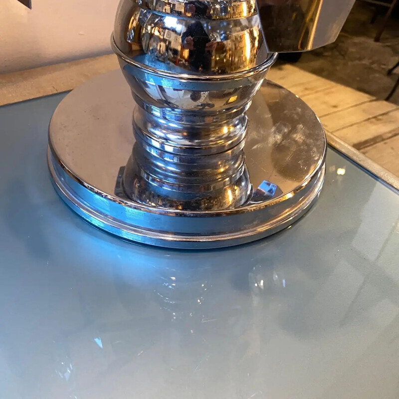 Lámpara de mesa vintage de acero cromado de Oscar Torlasco, Italia 1970
