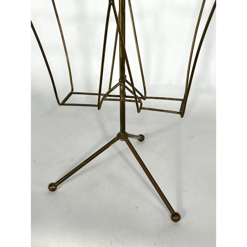 Vintage brass magazine rack, Italy 1950s