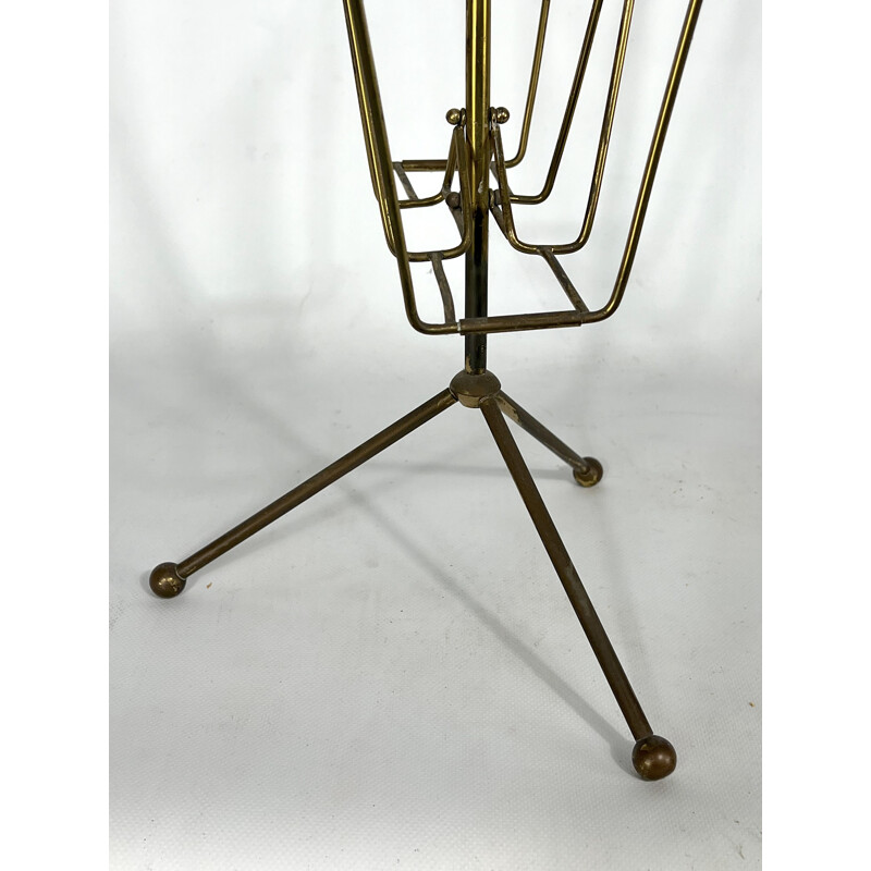 Vintage brass magazine rack, Italy 1950s