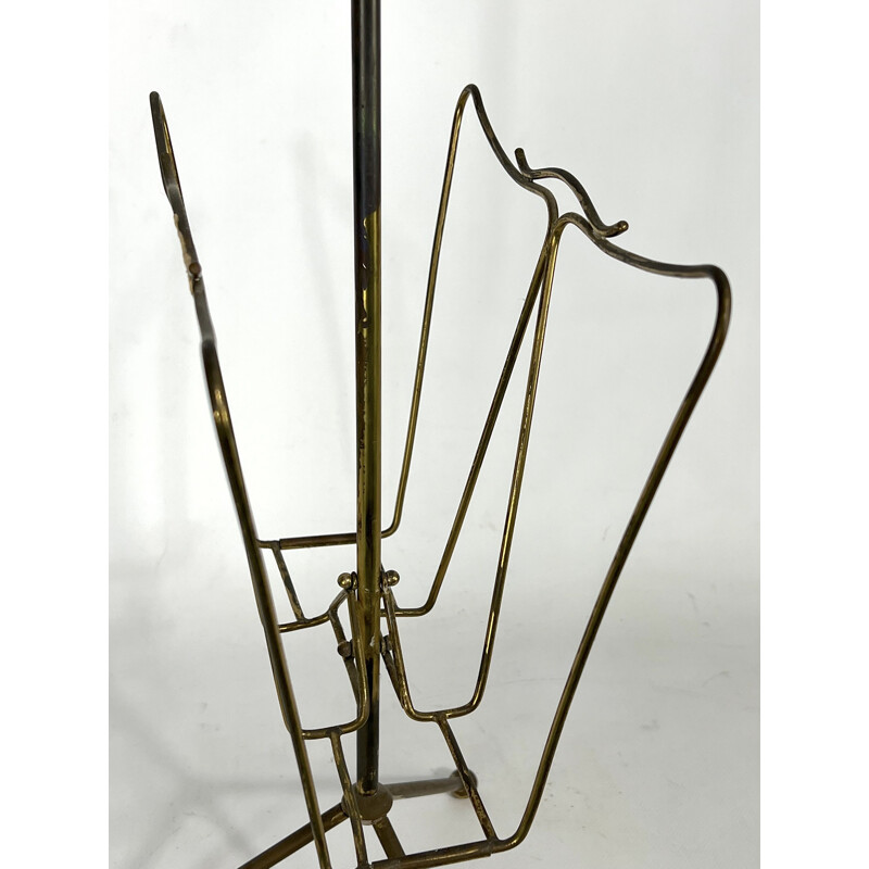 Vintage brass magazine rack, Italy 1950s