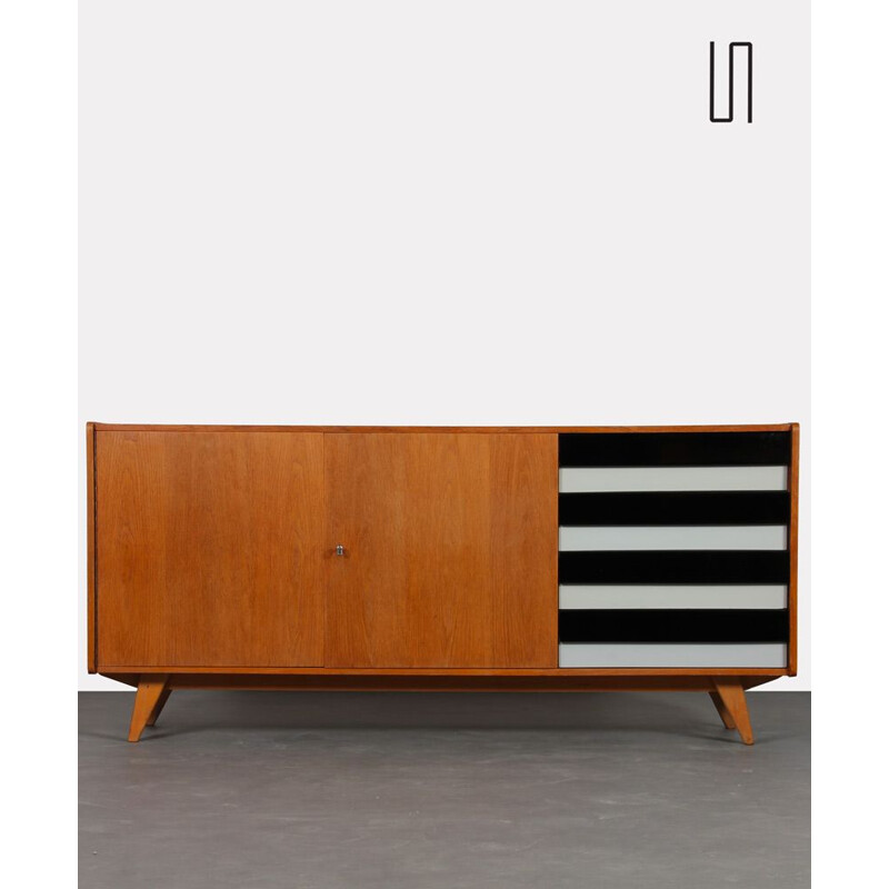 Vintage oakwood sideboard model U-460 by Jiri Jiroutek, 1960