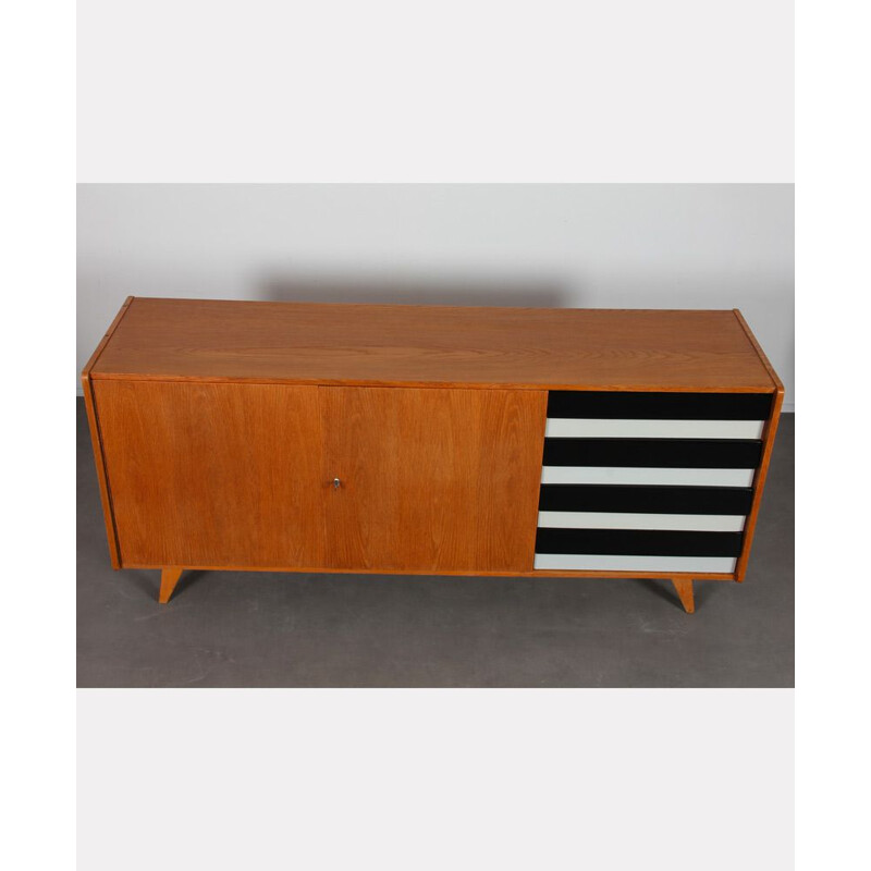 Vintage oakwood sideboard model U-460 by Jiri Jiroutek, 1960