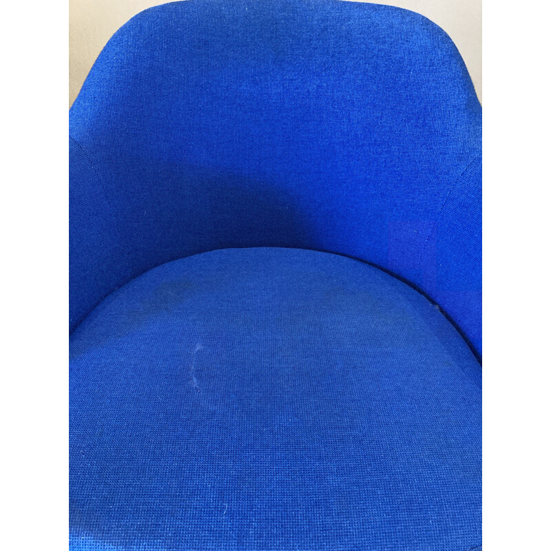 Vintage blue swivel chair, 1950