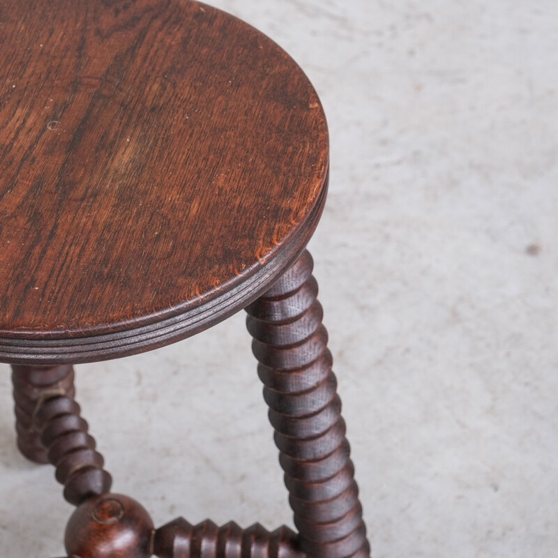 Vintage oak stool, 1940s