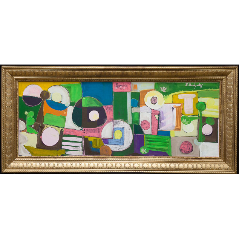 Conjunto de 4 pinturas vintage "As quatro estações" de B. Radziwill, 2019