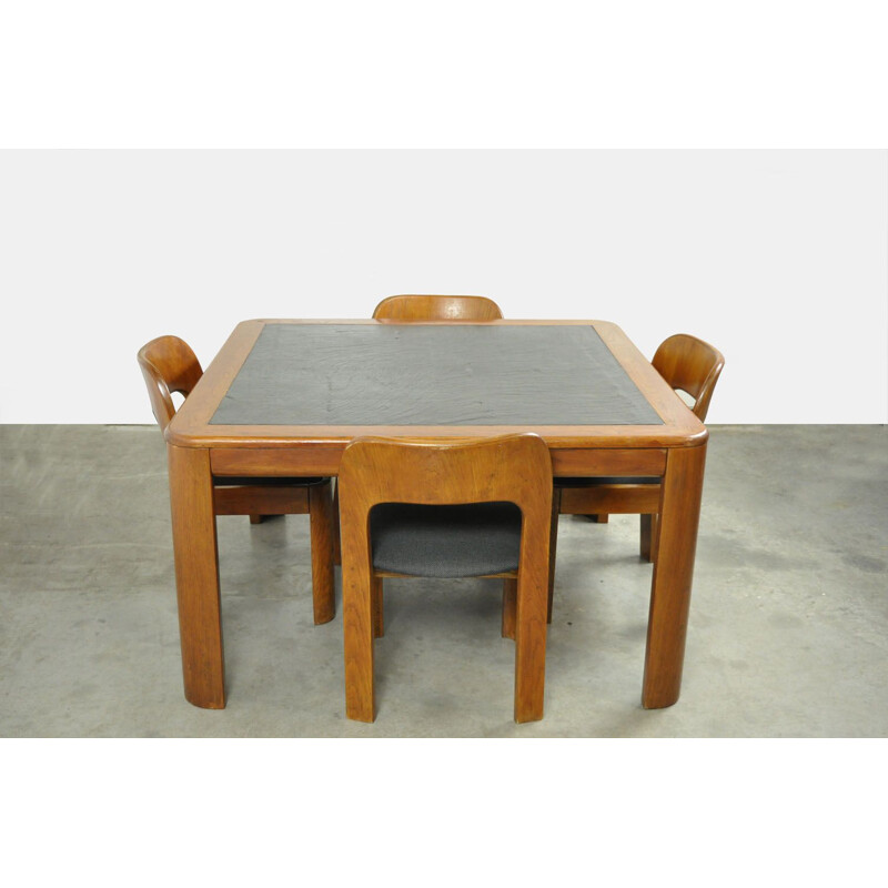 Vintage wooden dining set, 1970s