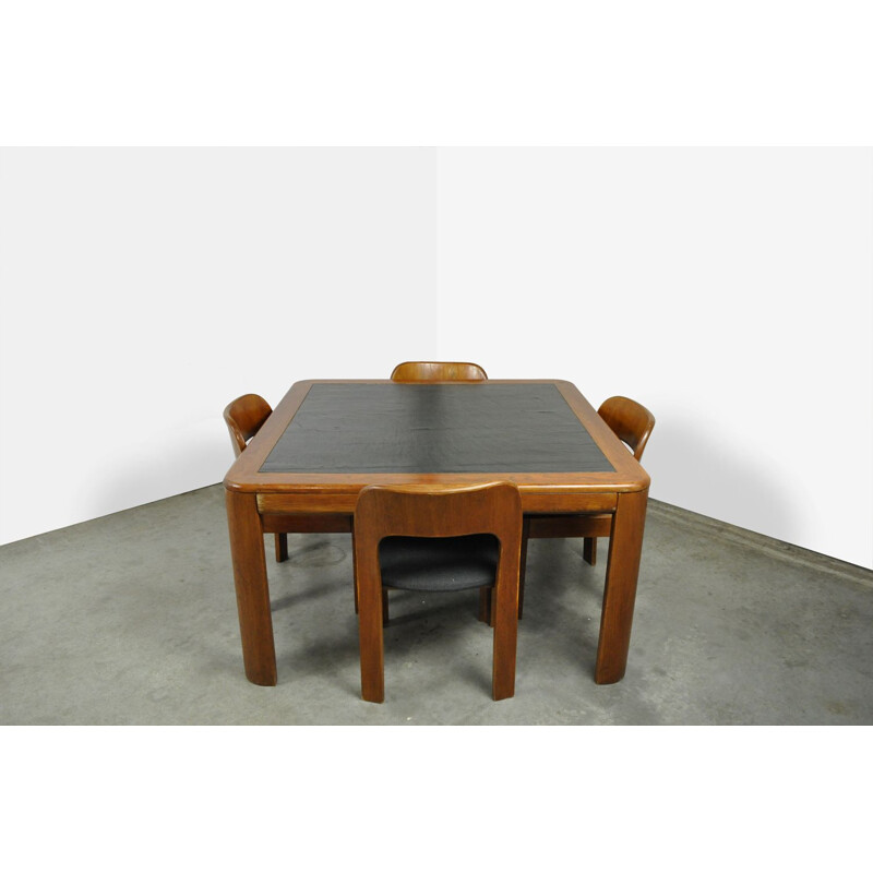 Juego de comedor vintage de madera, 1970