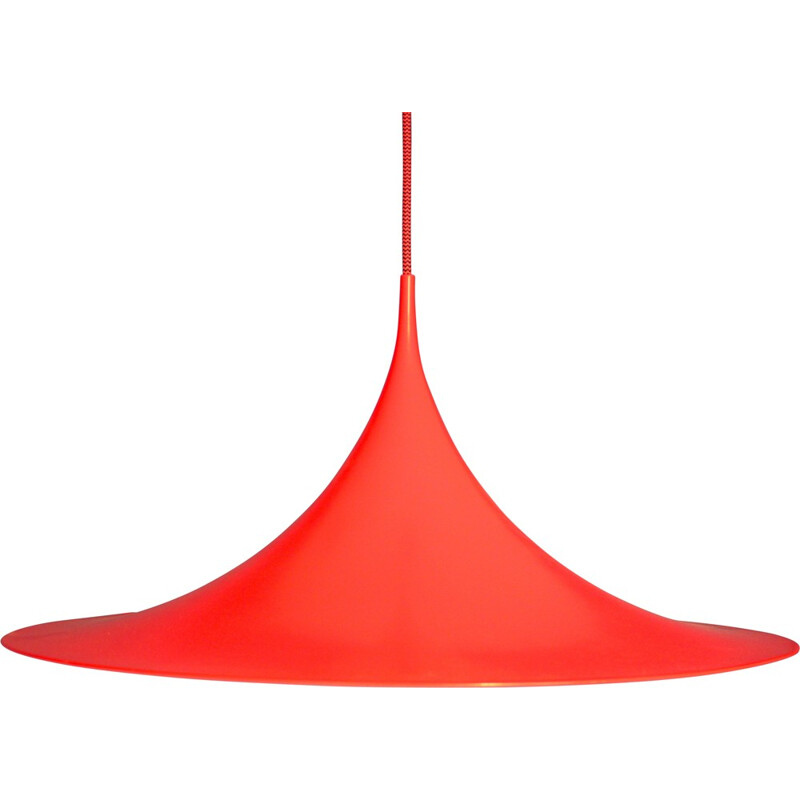 Fog & Mørup pendant in neon orange lacquered metal, Claus BONDERUP & Thorsten THORUP - 1970s