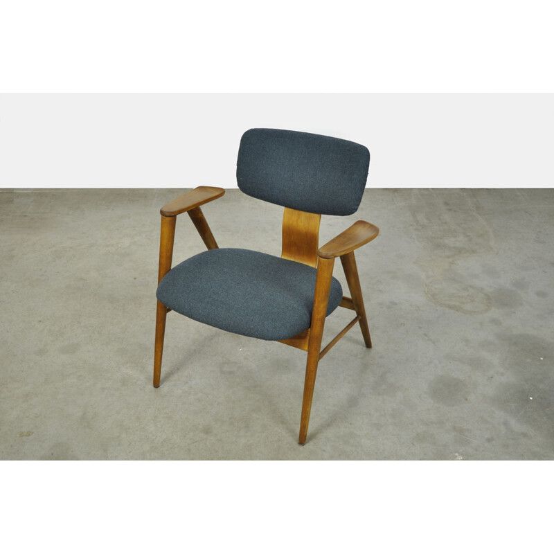 Paar vintage FT14 berkenhouten fauteuils van Cees Braakman voor Pastoe, 1955