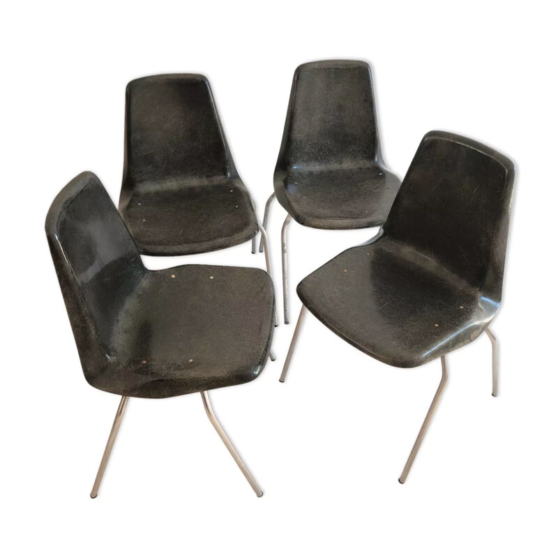 Set of 4 vintage chairs by Alberto Roselli for Rima, Italy 1960s