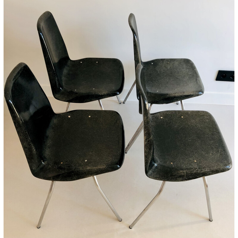 Set van 4 vintage stoelen van Alberto Roselli voor Rima, Italië 1960