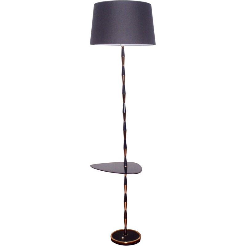 Glass and metal floor lamp - 1950s