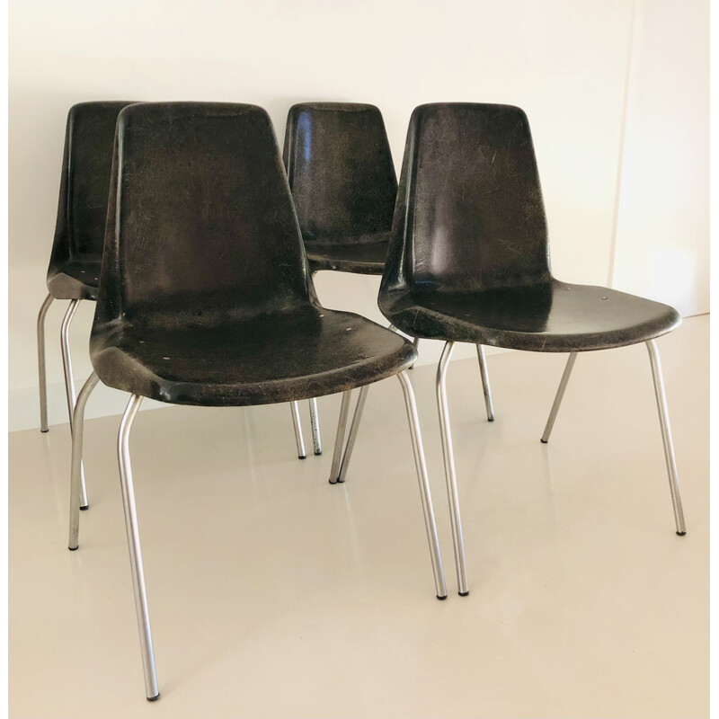 Set van 4 vintage stoelen van Alberto Roselli voor Rima, Italië 1960