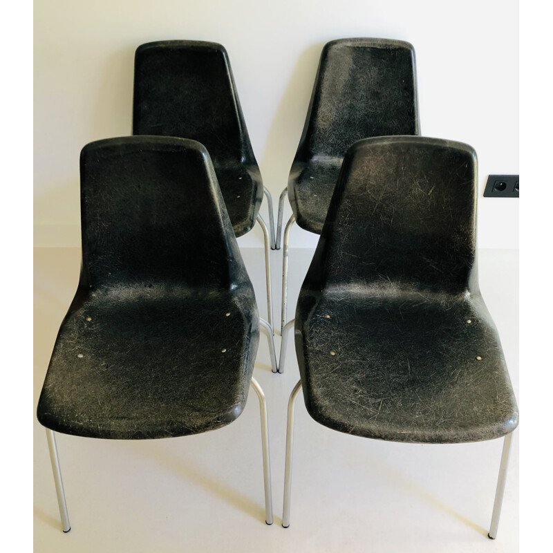 Conjunto de 4 cadeiras vintage de Alberto Roselli para Rima, Itália 1960
