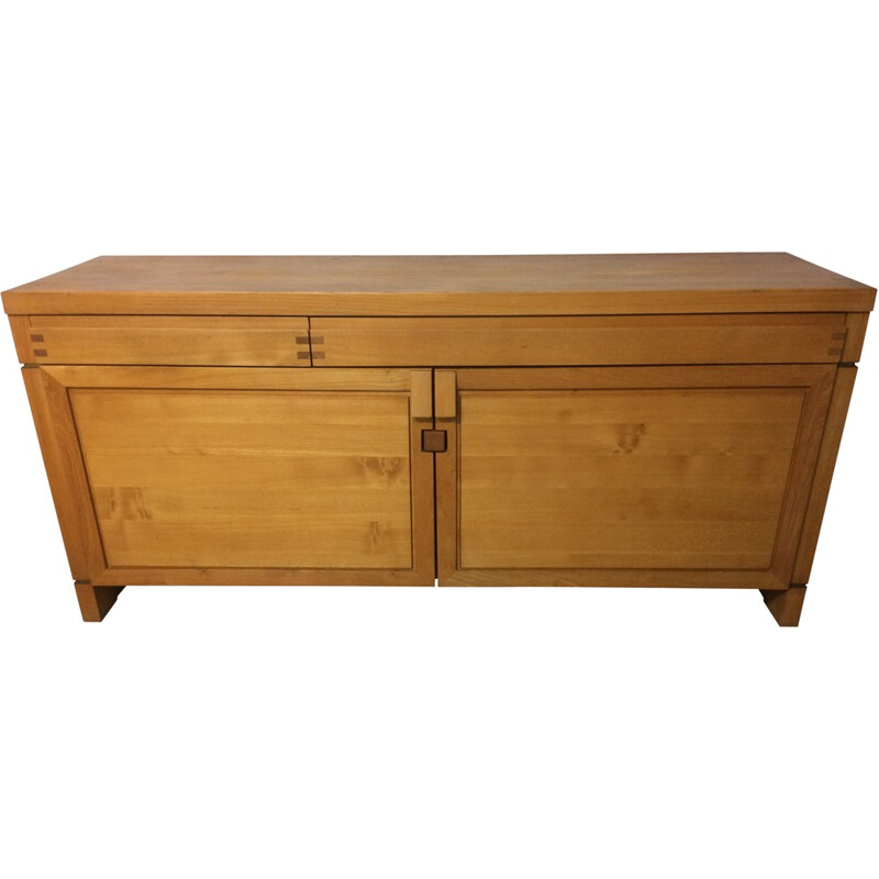 "R08" sideboard in solid elm, Pierre CHAPO - 1960s