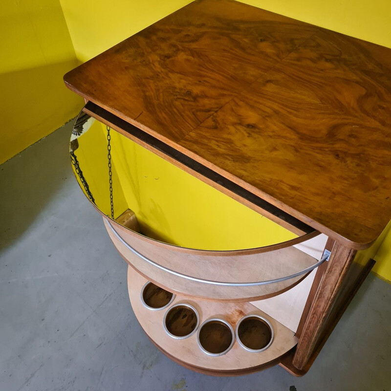 Vintage French mahogany bar furniture, 1950-1960s