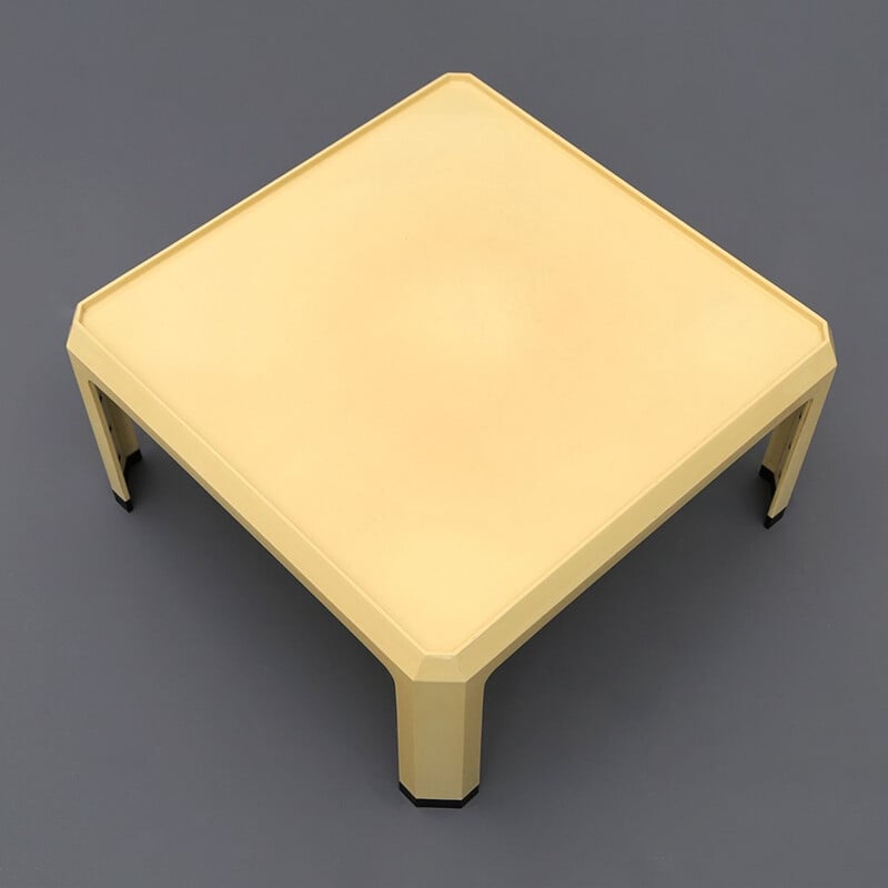 Table basse vintage blanche Abs d'Alberto Rosselli pour Kartell, 1960