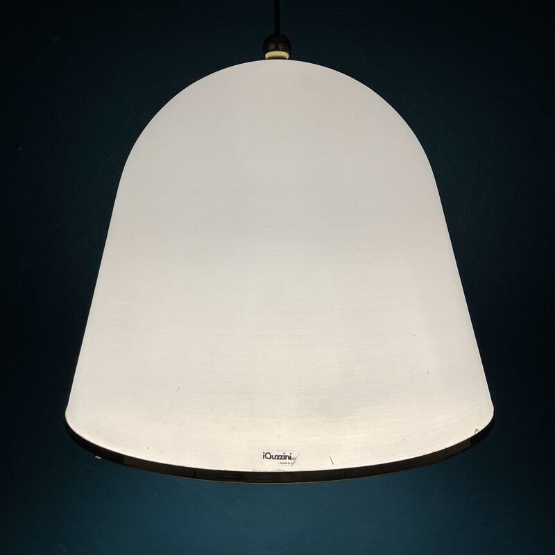 Vintage white pendant lamp "Kuala" by Franco Bresciani for iGuzzini, Italy 1970