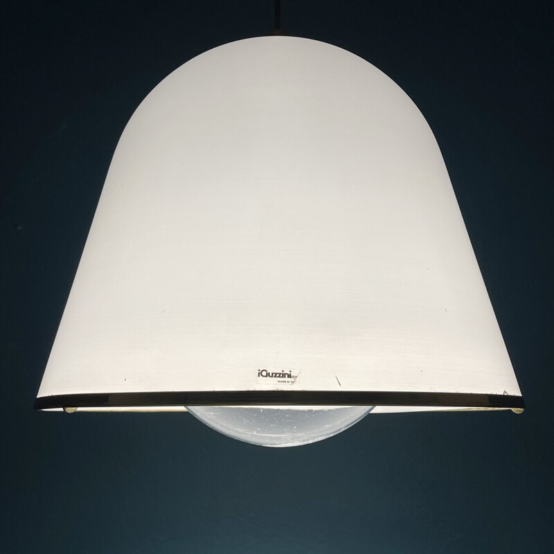 Vintage white pendant lamp "Kuala" by Franco Bresciani for iGuzzini, Italy 1970