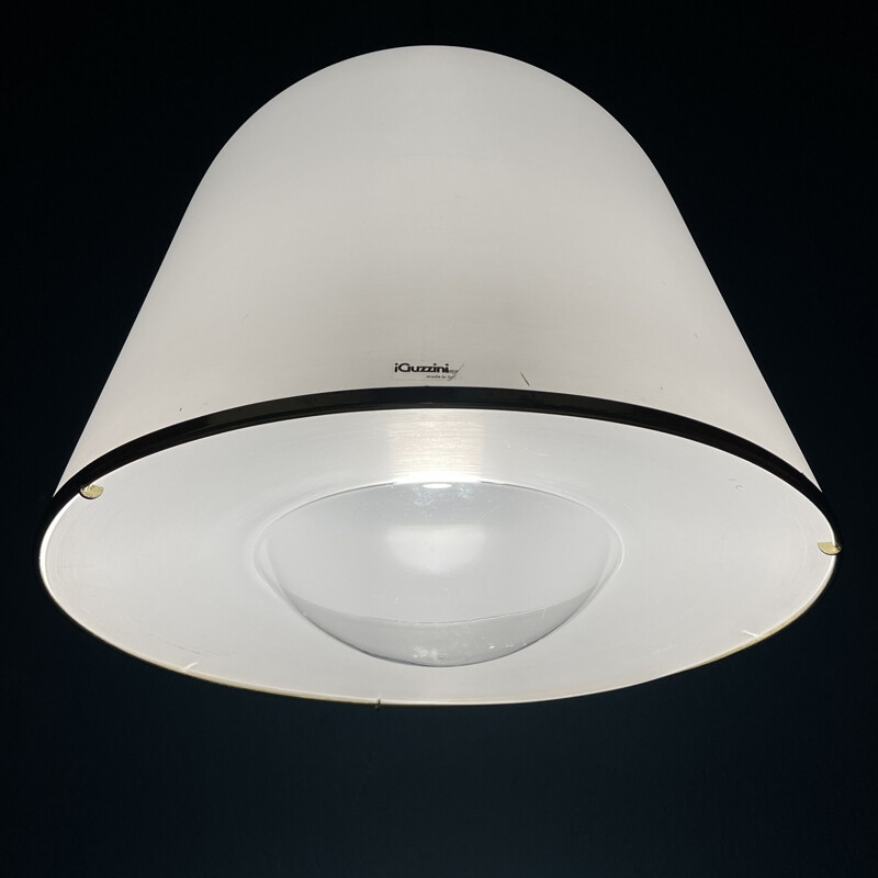 Vintage white pendant lamp "Kuala" by Franco Bresciani for iGuzzini, Italy 1970