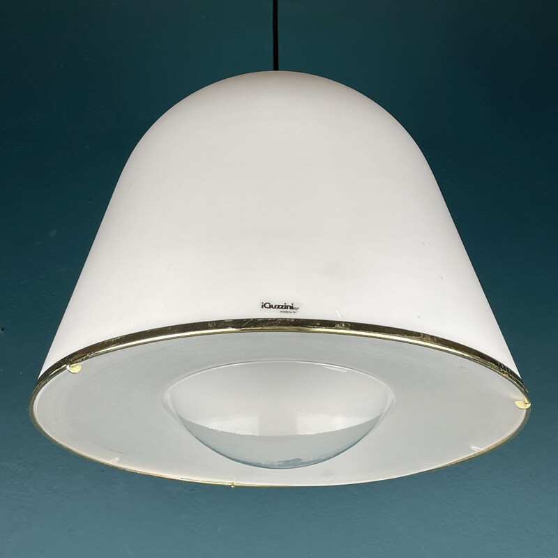 Vintage witte hanglamp "Kuala" van Franco Bresciani voor iGuzzini, Italië 1970