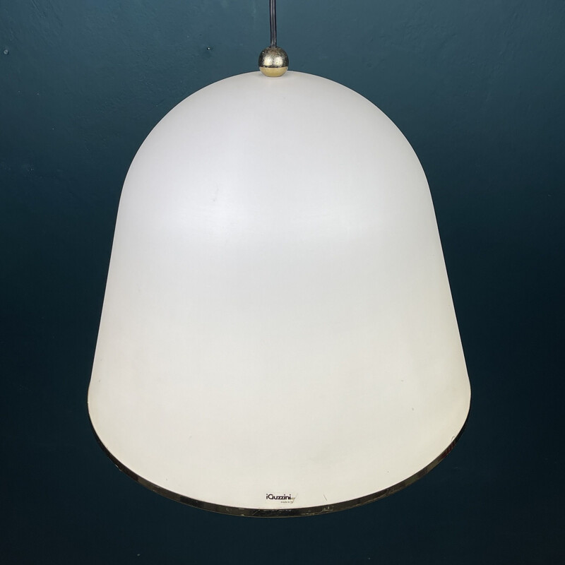 Vintage white pendant lamp "Kuala" by Franco Bresciani for iGuzzini, Italy 1970
