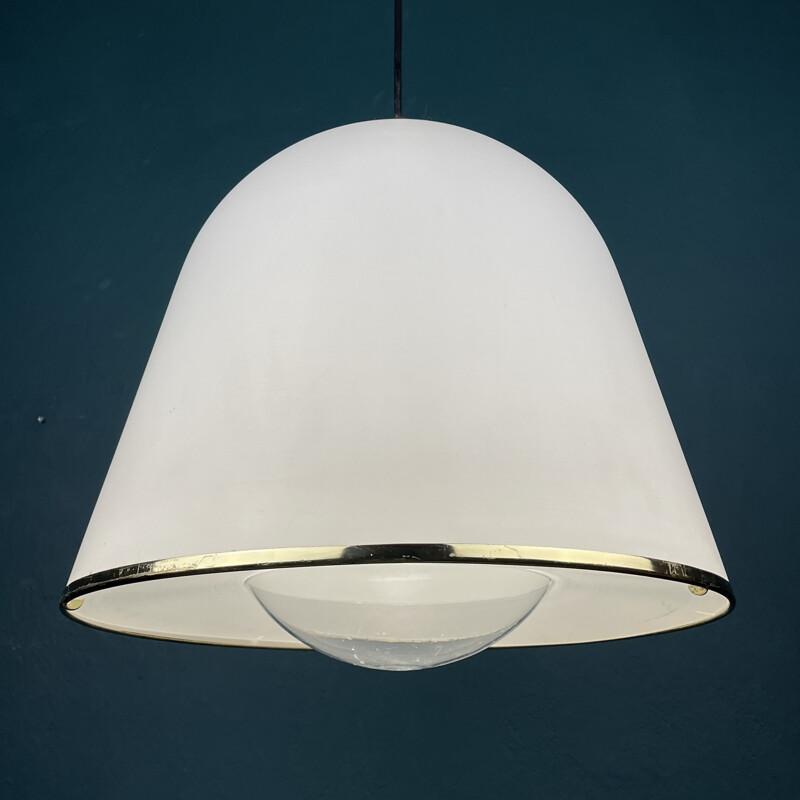 Vintage white pendant lamp "Kuala" by Franco Bresciani for iGuzzini, Italy 1970