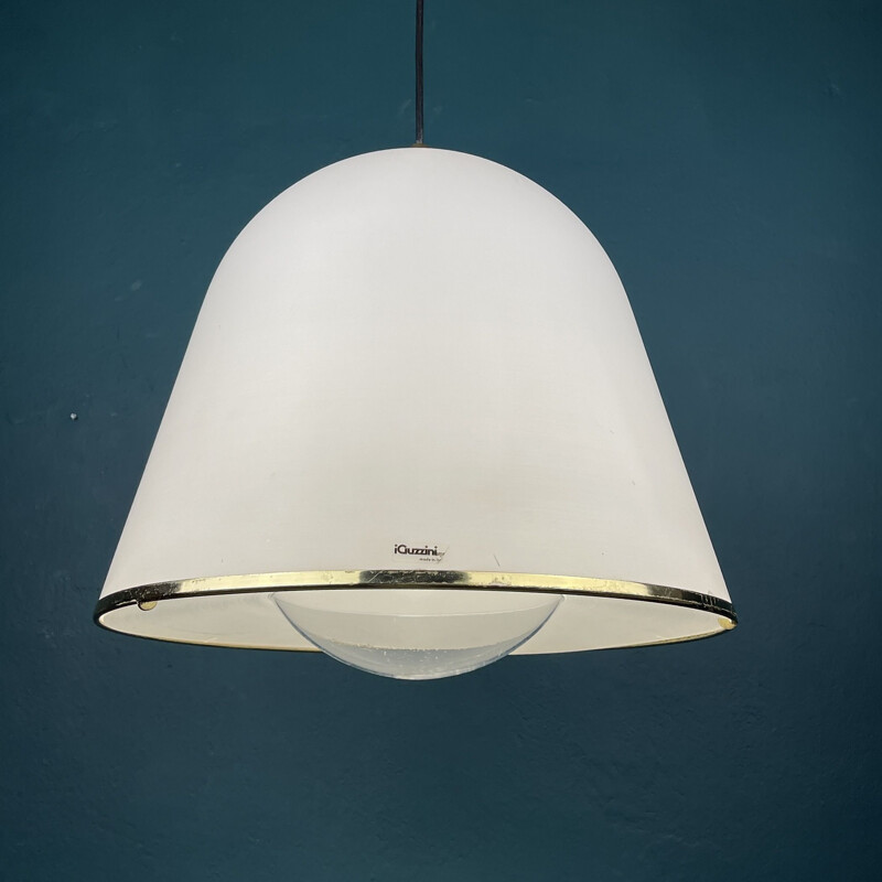 Vintage white pendant lamp "Kuala" by Franco Bresciani for iGuzzini, Italy 1970