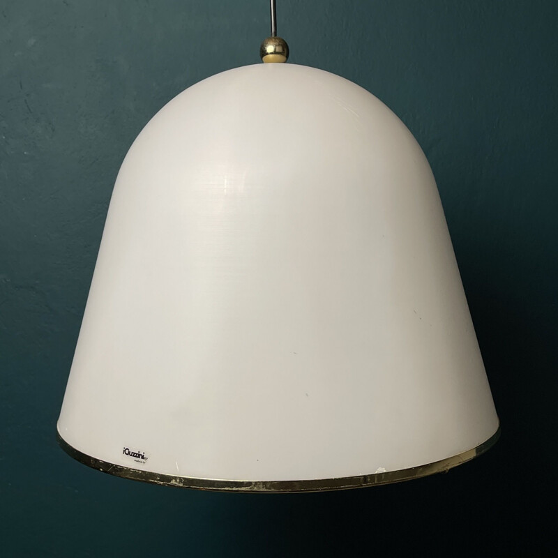 Vintage white pendant lamp "Kuala" by Franco Bresciani for iGuzzini, Italy 1970