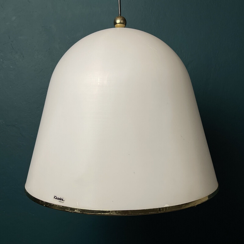 Vintage witte hanglamp "Kuala" van Franco Bresciani voor iGuzzini, Italië 1970