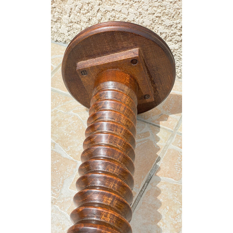 Vintage ashtray holder in solid oak, 1930-1940