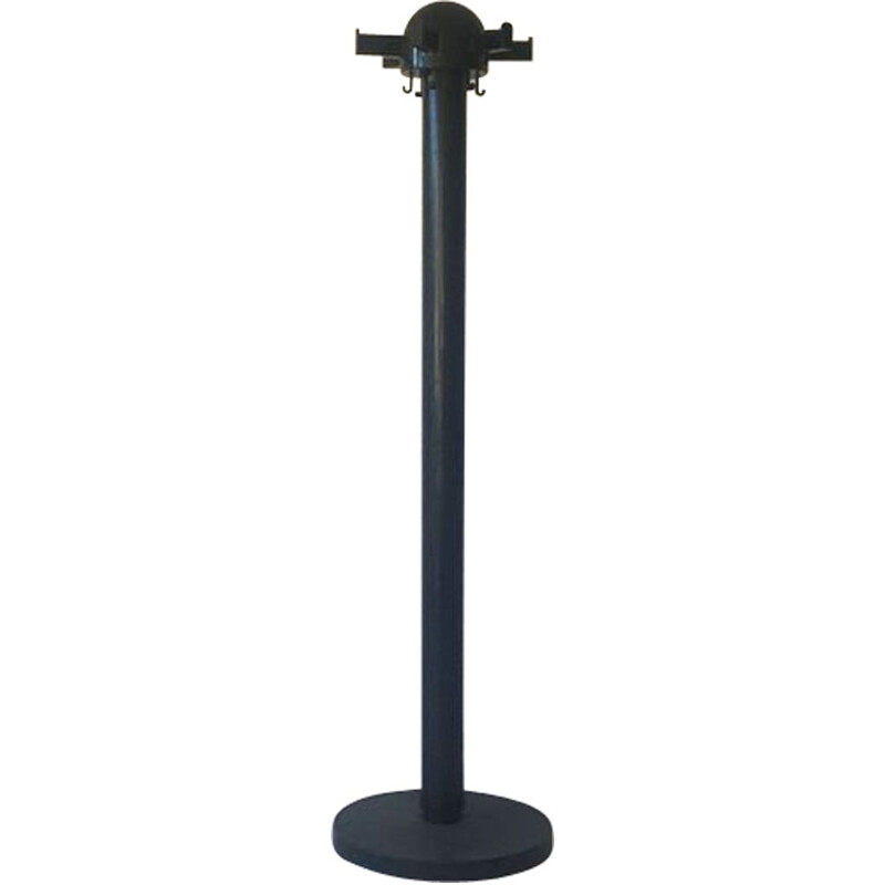 Vintage black plastic revolving coat rack by Kartell, 1970s