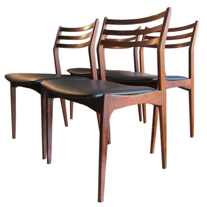 Tromborg 4 rosewood chairs, Eriksen VESTERVIG - 1960 s