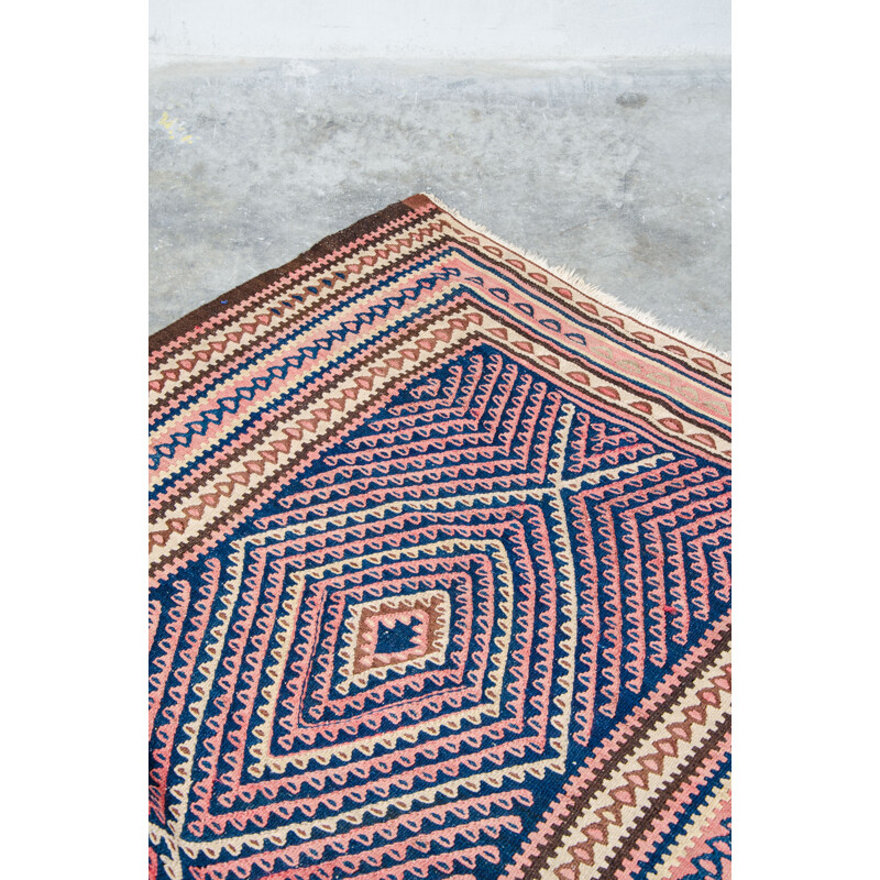 Grand tapis Kilim persan en laine - 1950